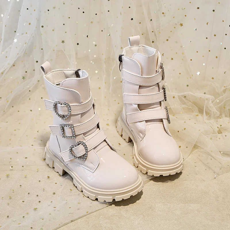 الخريف الشتاء الفتيات الثلوج أحذية الأطفال حجر الراين الحب الأميرة أحذية المضادة للانزلاق لينة سوليد يندبروف مقاوم للماء أحذية أطفال