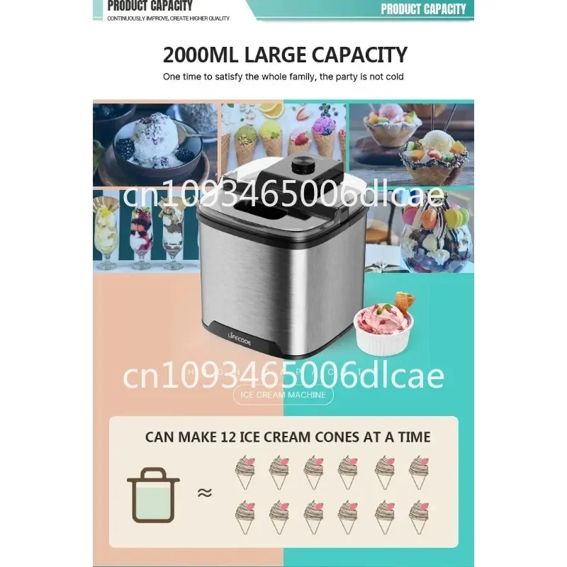 professional portable mini ice cream maker machine 2l capacity automatic with led display