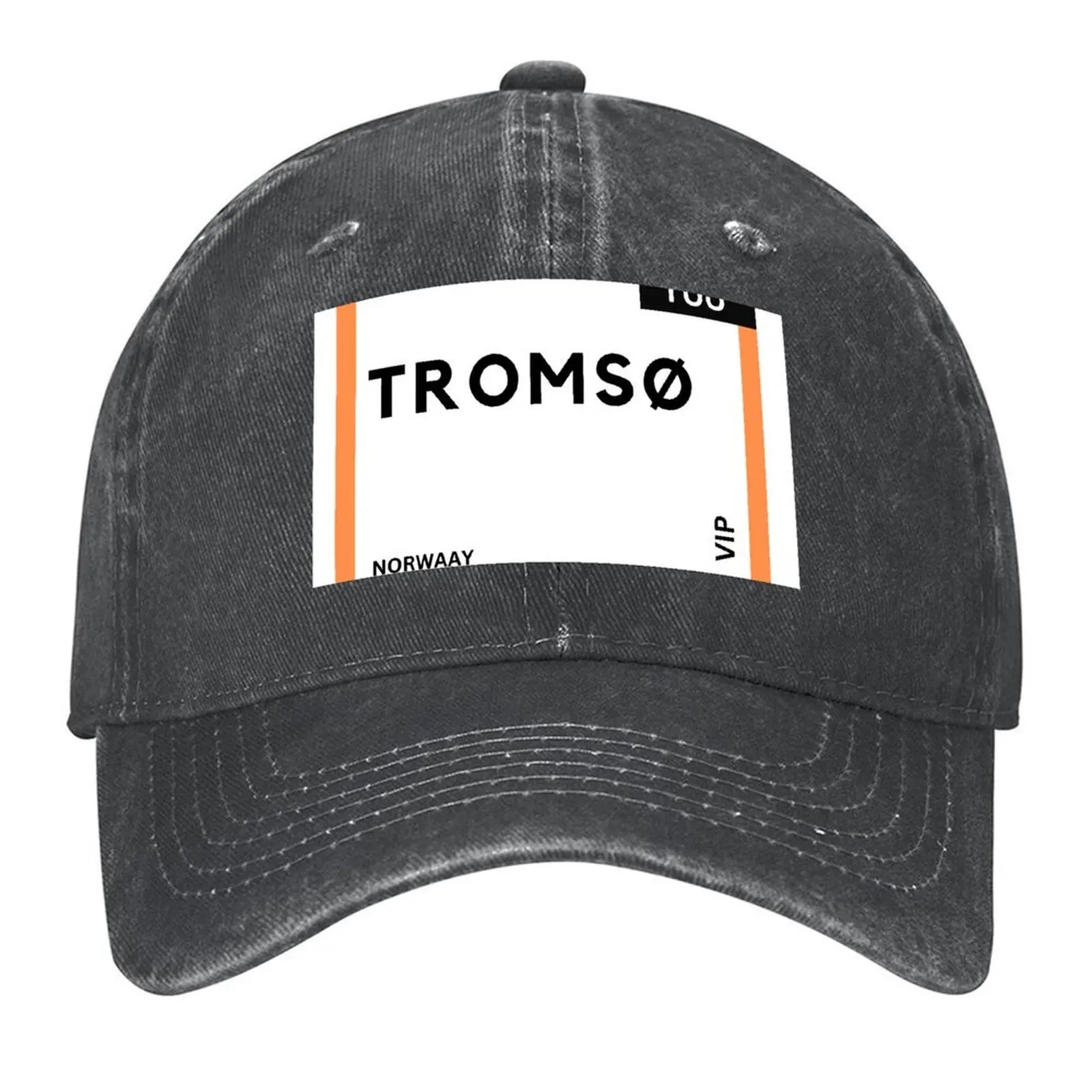 

Tromso, Norway Airplane Boarding Pass Baseball Cap Luxury Brand Sun Cap Gentleman Hat Rugby Women's Golf Wear Men's