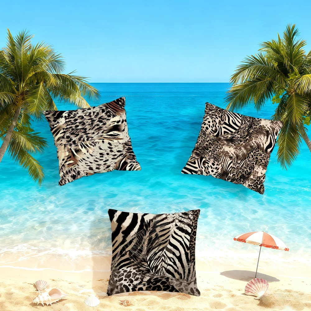 Leopard Print Zebra Stripes Cushion Cover Home Bedding Sofa Living Room Pillowcase Simple Soft Skin Cushion Cover Party Gift