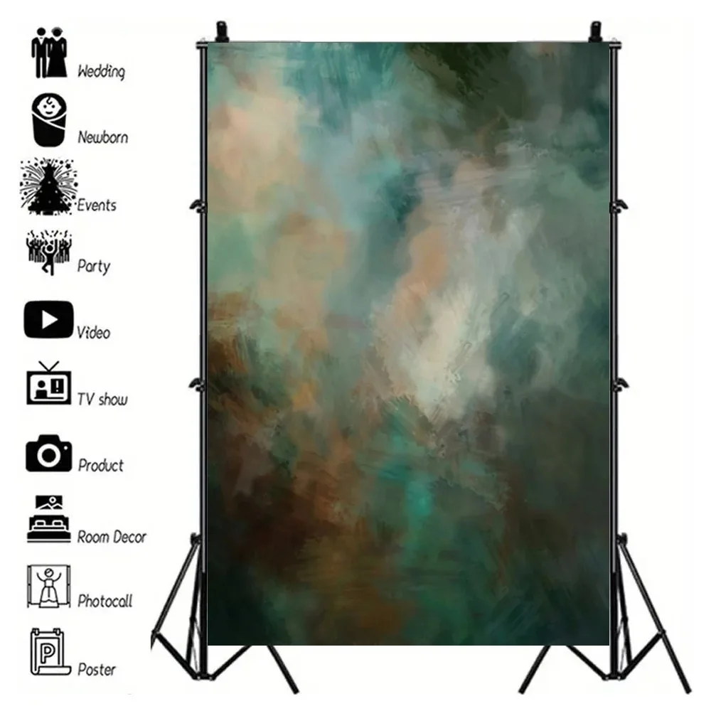 

Retro Solid Color Gradient Texture Green Theme Backdrop, Children Adult Birthday Party, Bride Art Portrait Photography Backdrop