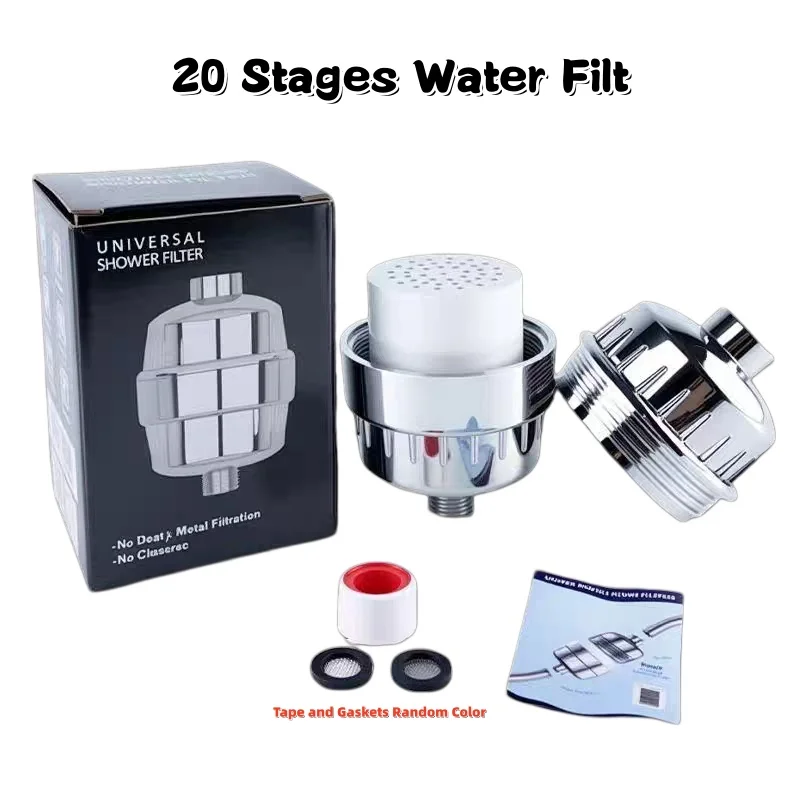 20-stufige Dusche, Filter zur Hartwasseraufbereitung, Duschkopf, Aktivkohle-Wasserreiniger, Chlorentfernung, reduziert trockene, juckende Haut – Detail 12