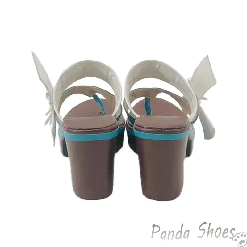 รองเท้าคอสเพลย์ ยาเอะ มิโกะ จากเกม Genshin Impact รองเท้าแตะสีเขียว รองเท้าบูท ยาเอะ มิโกะ สำหรับงานคอสเพลย์ งานปาร์ตี้ฮาโลวีน