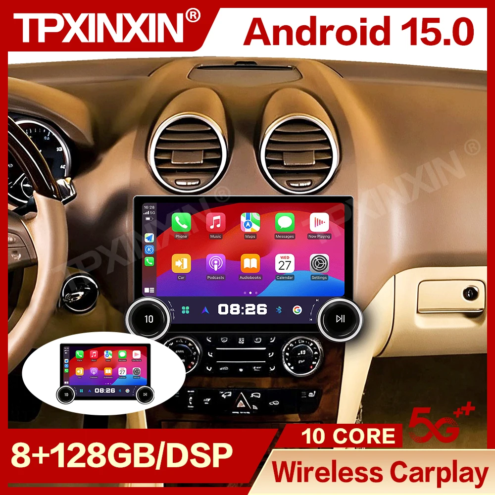 11.5 “ For Mercedes-Benz ML 1998-2005 Android 15 Car Radio Touch Screen Carplay GPS Navigation Video Player Multimedia HU