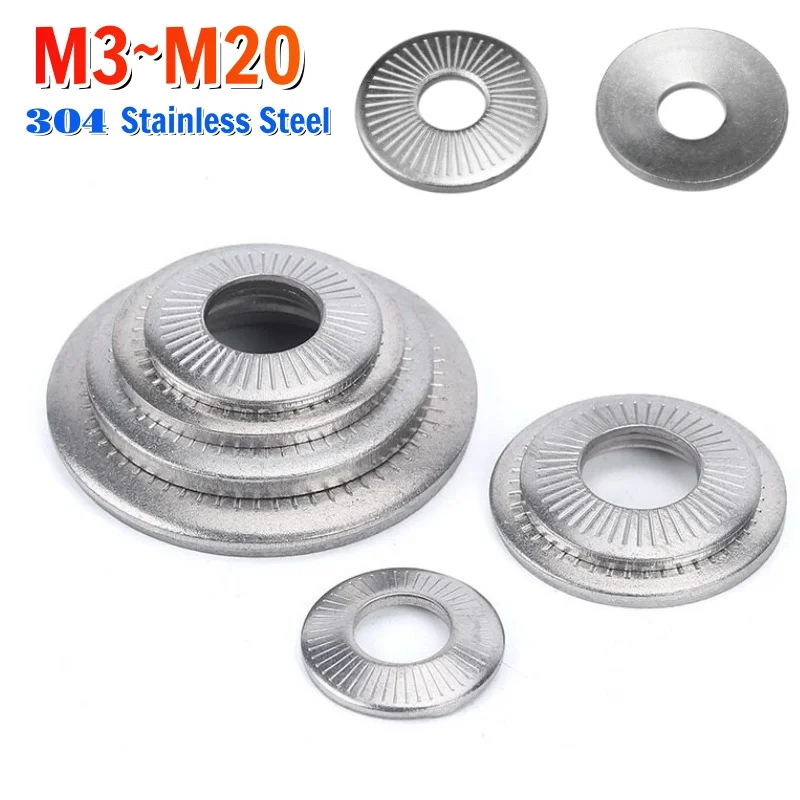

Beicai 304 StainlessSteel DiscSpring SerratedLockWasherAnti-loosingToothWashersForBolts Screws M3 M4 M5 M6 M8 M10 M12m14m16m20
