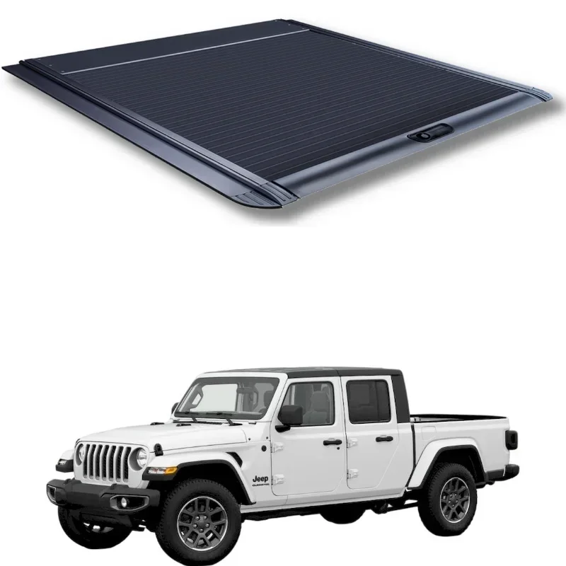 

Hard top aluminium alloy retractable tonneau cover roller shutter lid truck pick up bed cover For Jeep Gladiator double cab