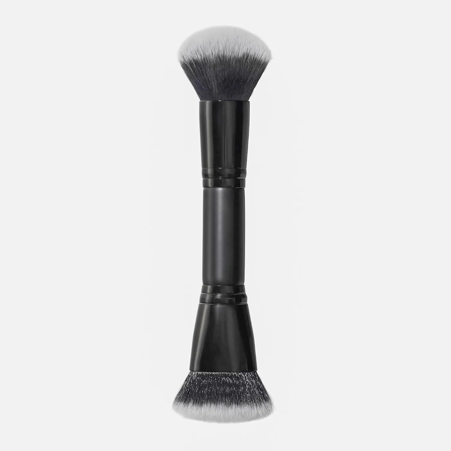 Pincel de maquiagem de cerdas macias de duas cabeças para blush e aplicação de contorno facial Ferramenta de beleza de peça única