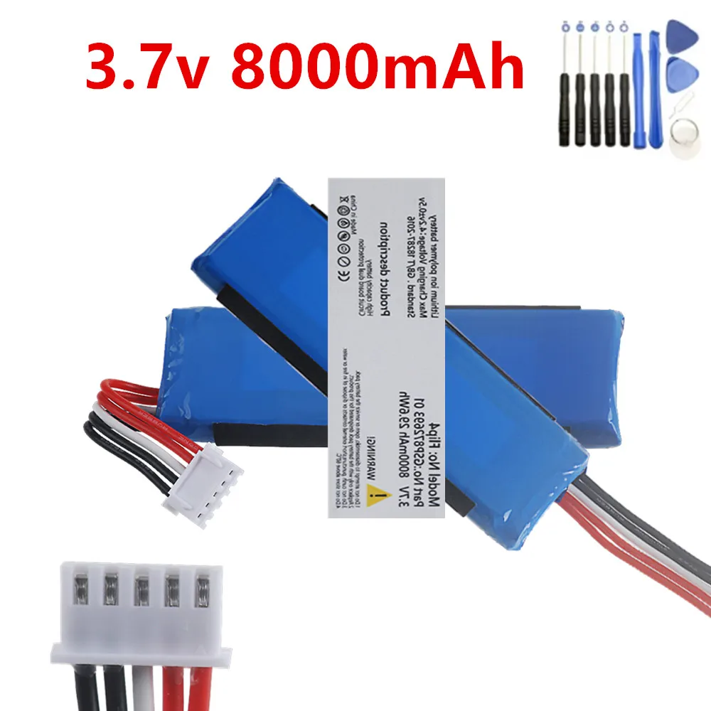 Original Rechargeable 3.7V 8000mAh Battery + Tools For JBL Flip 4 Flip4 Special Bluetooth Speakers