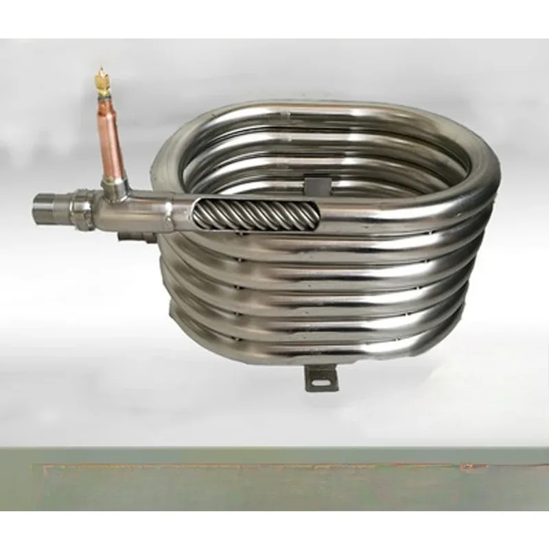 316 Stainless Steel Tube Heat Exchanger Threaded Casing for Air Source Heat Pump