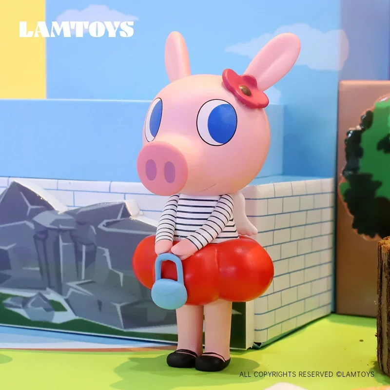 Lamtoys Pink Pig Lovely Daisy Series Blind Random Box Toys Mystery Box Guess Bag Kawaii Desktop Model Girl Surprise Box Gift