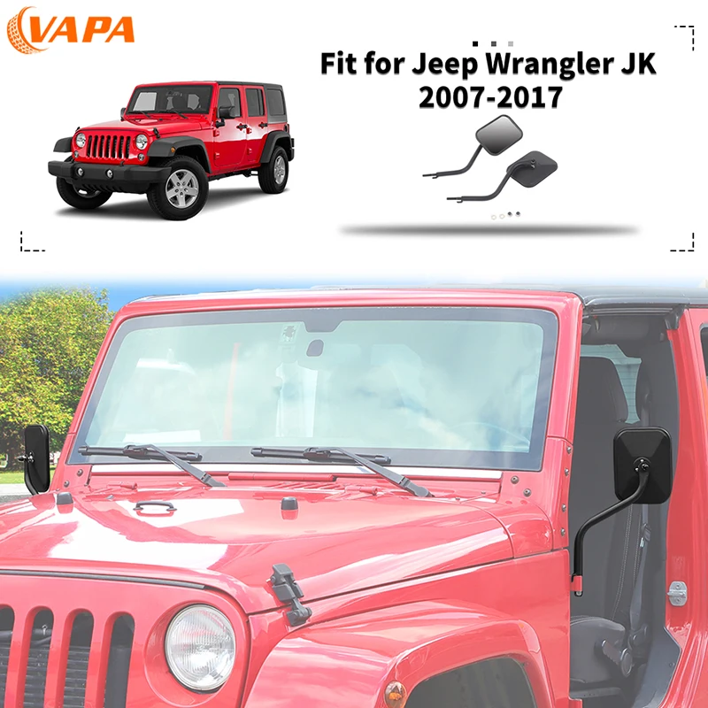 

A-pillar металлические петли задние боковые зеркала для Jeep Wrangler YJ TJ JK JL для гладиатора JT автомобильные внешние аксессуары