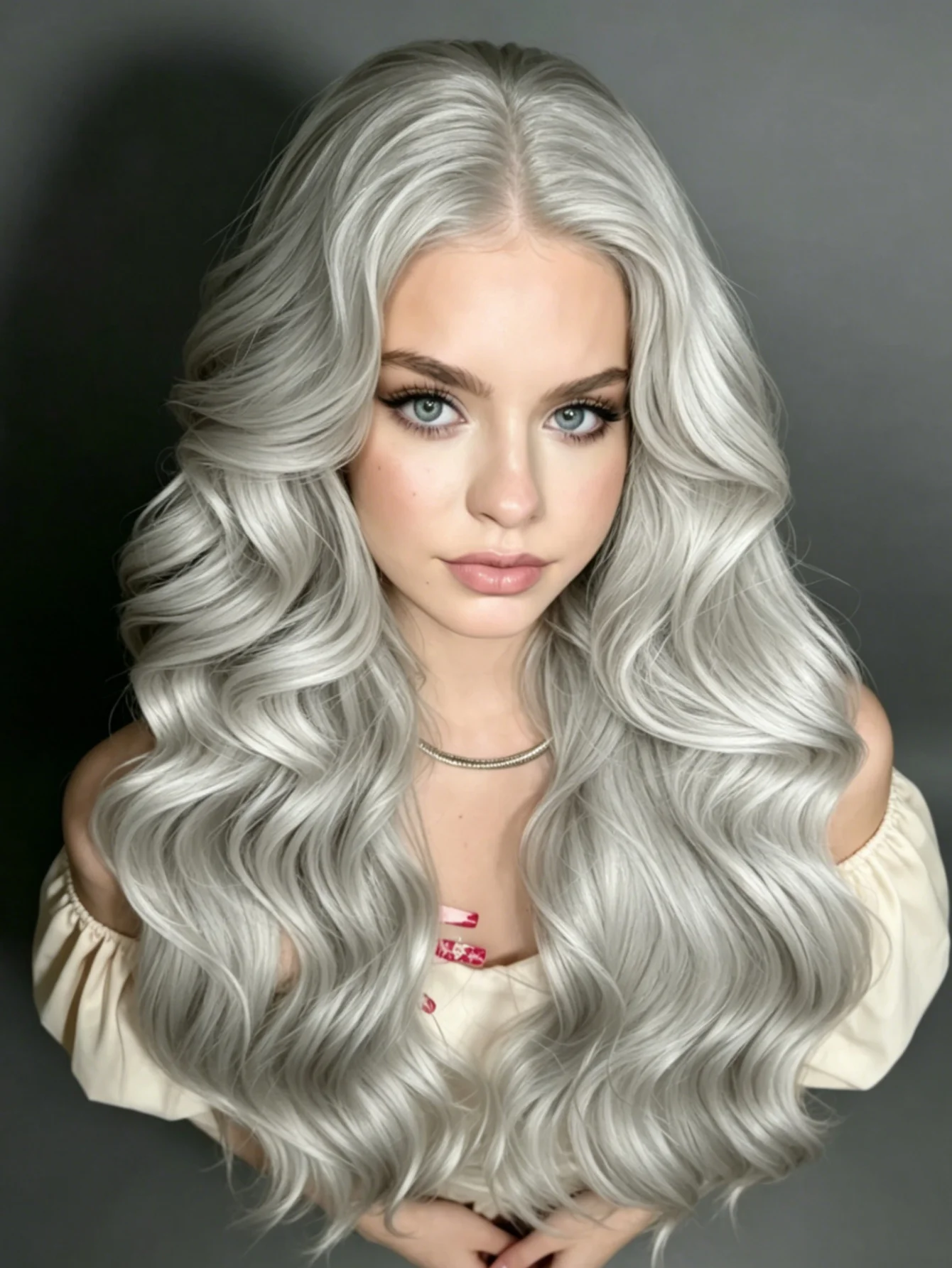 

13x4 Gray Lace Front Wigs Human Hair Glueless Grey Wig Human Hair Pre Plucked Gray Body Wave Wigs for Women 180% Density Gray Lace Front Wig Human Hair Everything Ready to Go Wig for Women