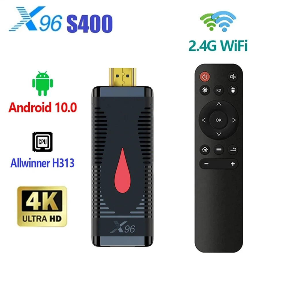 X96 S400 Mini TV Stick Allwinner H313 Android 10 2G 16G 4K HD WIFI Media Player TV BOX