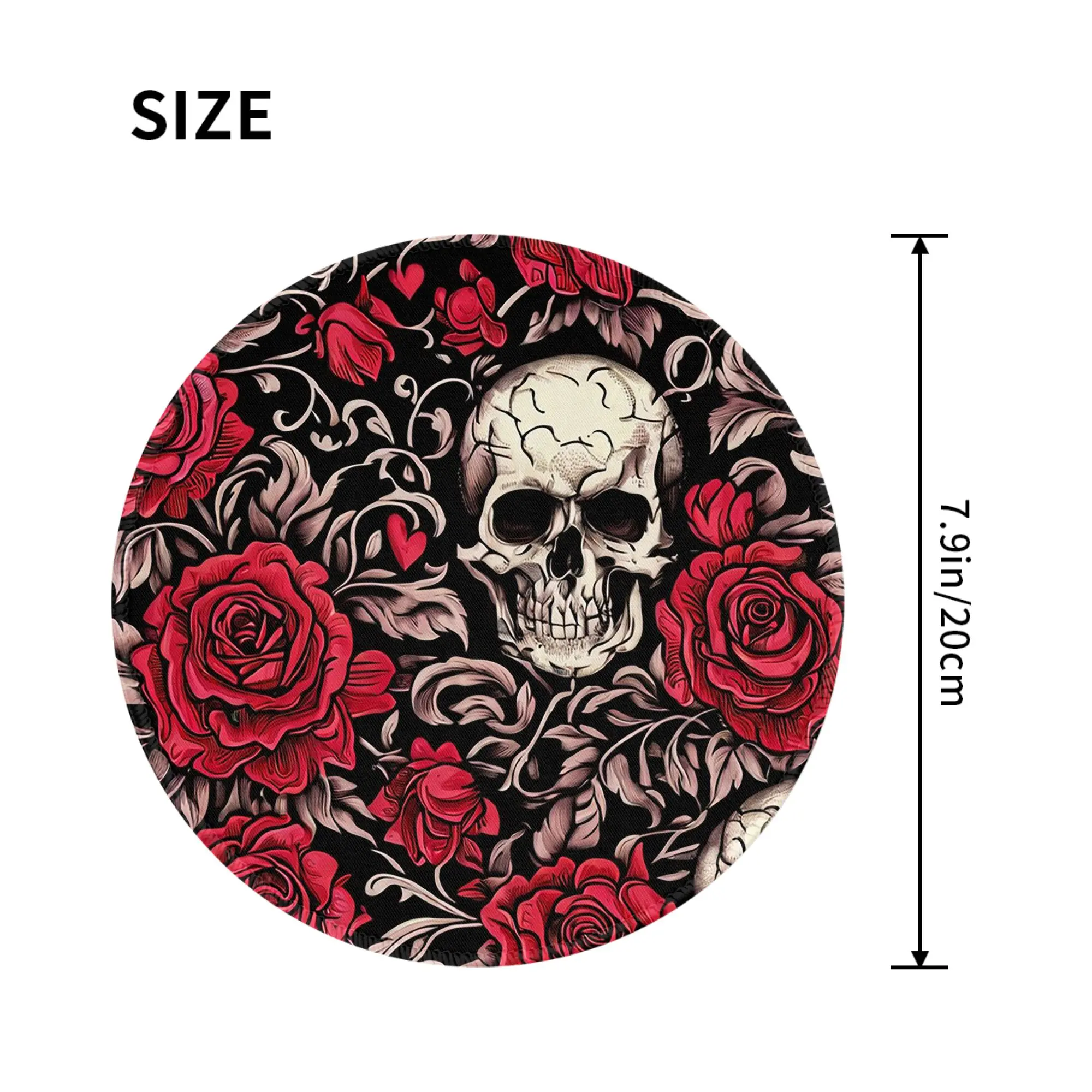 Rose Skull Gothic Style Pattern Mouse Pad Computer Keyboard Mouse Mat Gamer PC Laptop Desk Mat Office Accessories Table Mats