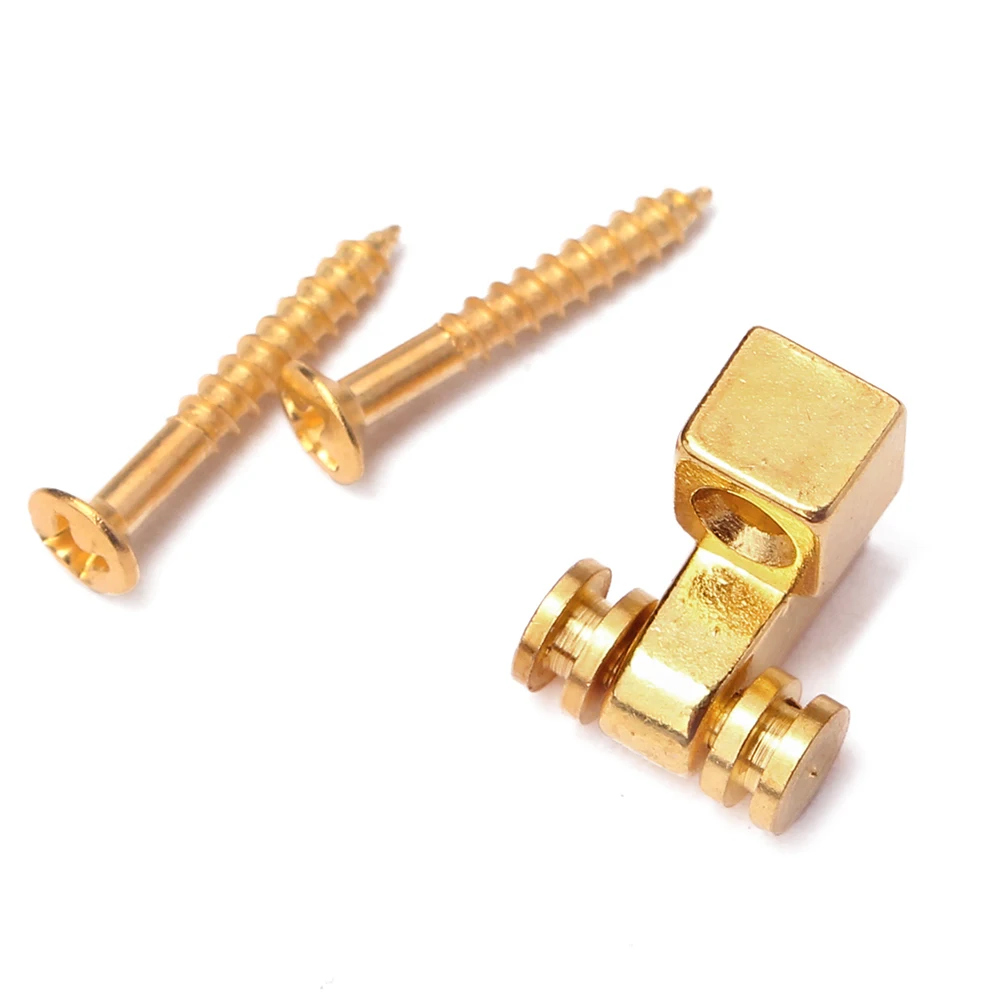 

2 Pcs String Buckle Golden Guitar Accessories Musical Instruments Bass Tree Retainer