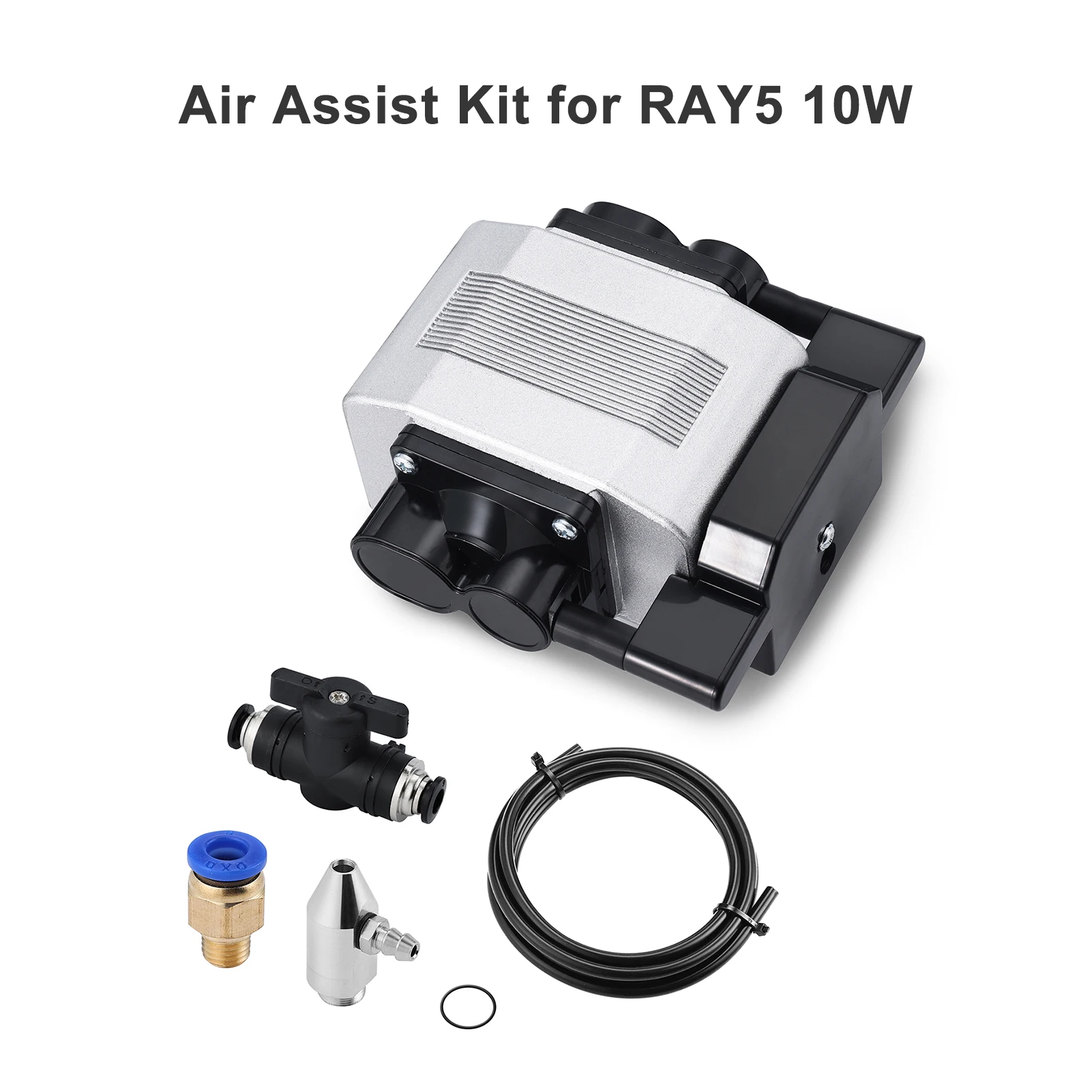 LONGER Air Assist Kit for RAY5 20W Laser Engraver 30L/Min Large Airflow 0.03MPa Low Noise Air Assist Pump for CNC Cutter Laser