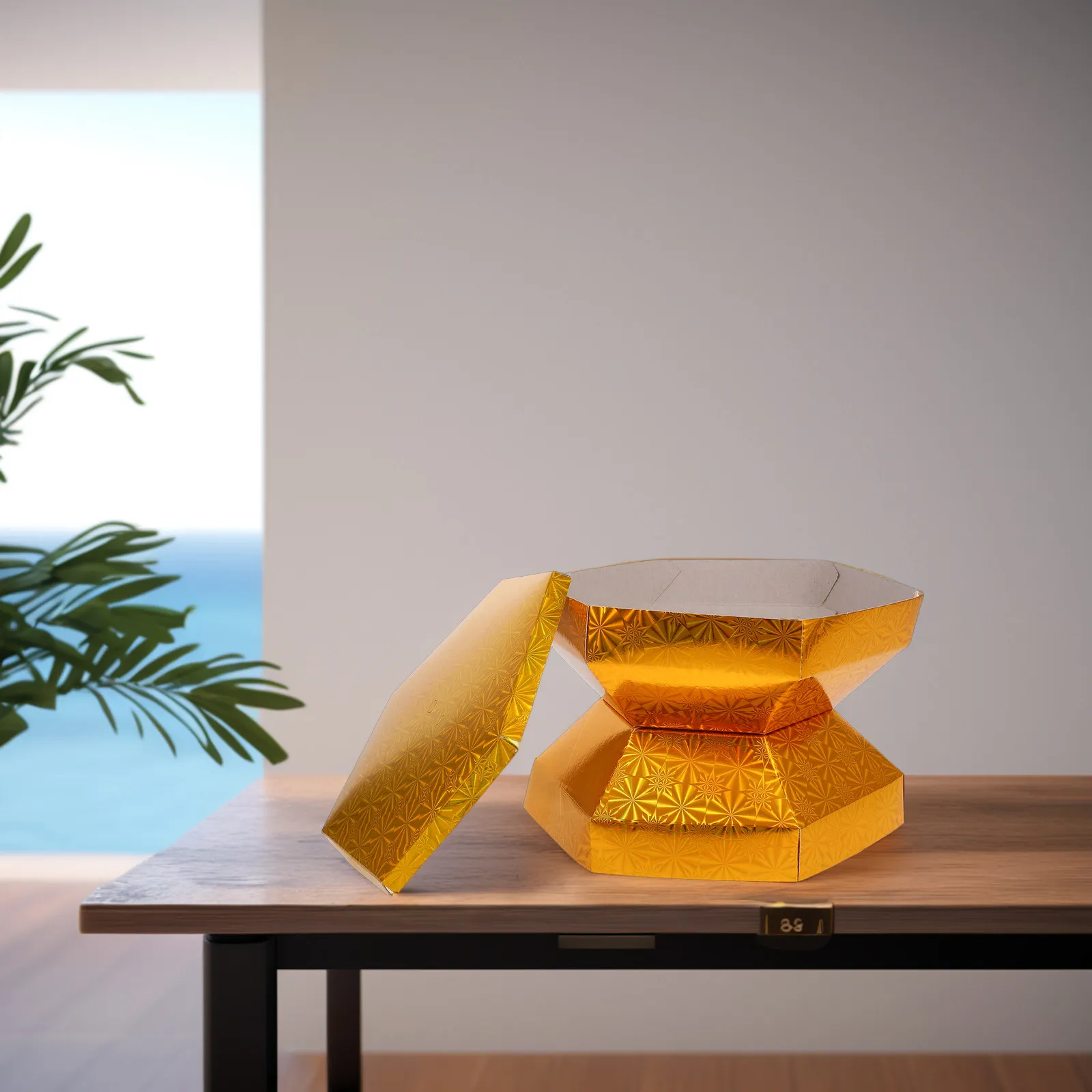 Sturdy Hexagonal Folding Paper Base for Buddhist Basket Tea Bag Tower Sacrificial Decor Mid-Autumn