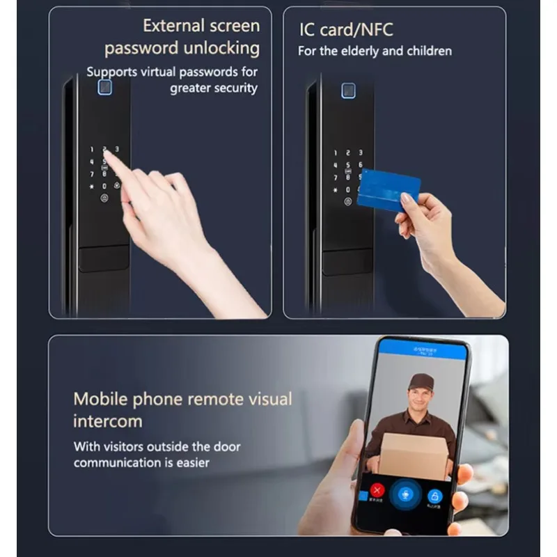 STLF Tuya 3d Smart Door Lock  AI Voice Interaction Fully Automatic Electronic Digital Biometric Fingerprint Smart Locks