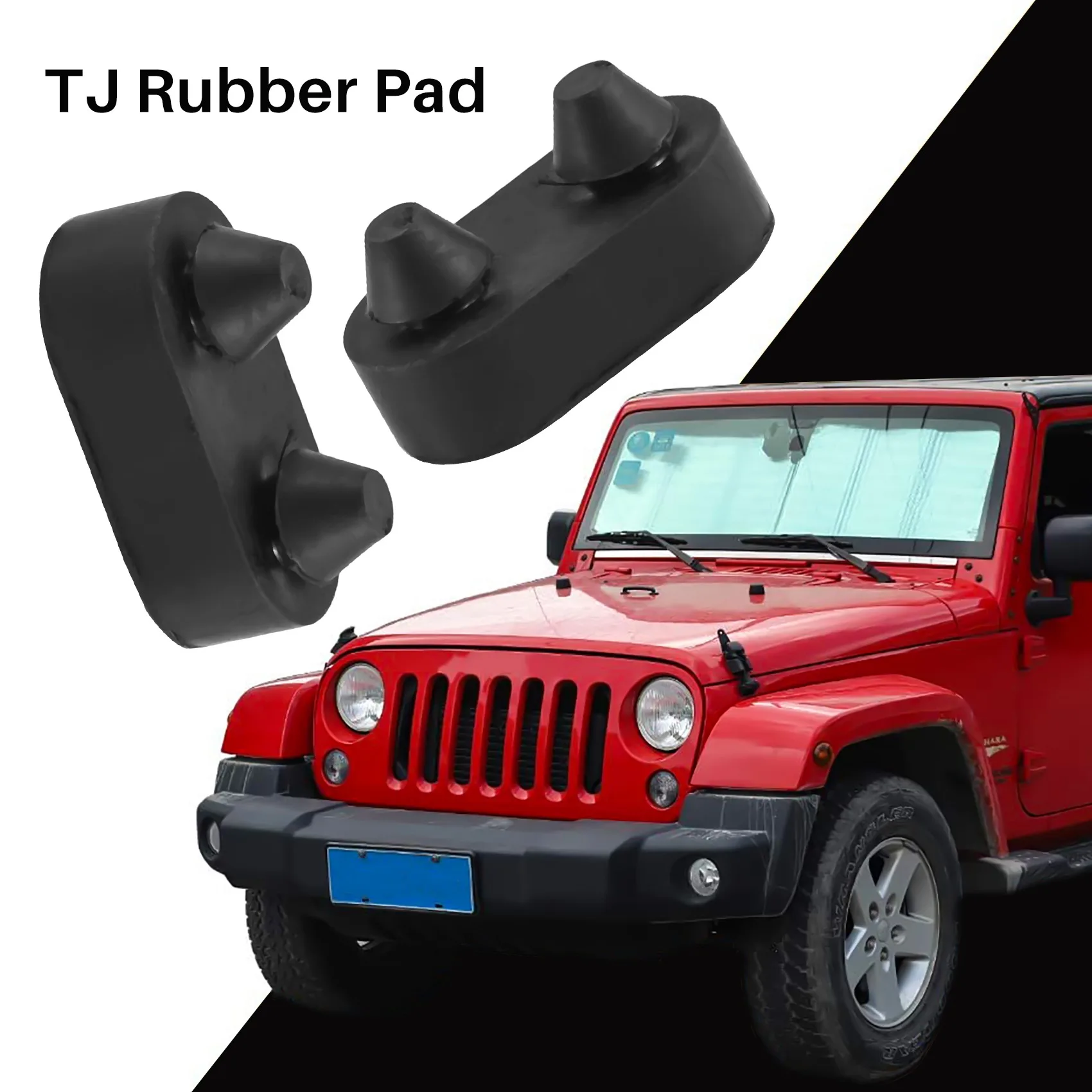 Almohadilla de goma para capó de motor de coche, accesorios para Jeep Wrangler TJ 1997-2006