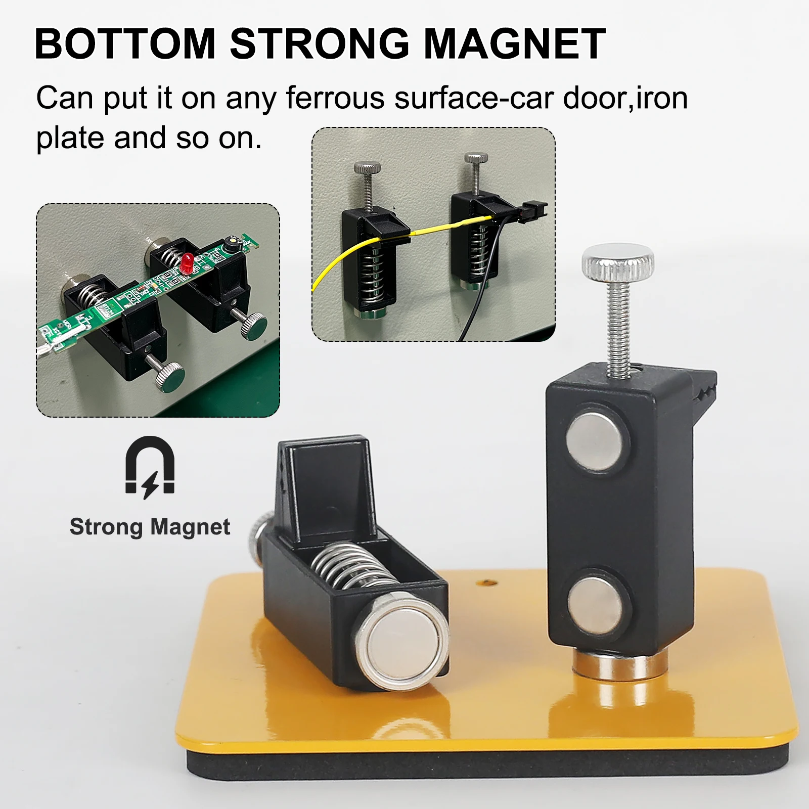 NEWACALOX Magnetic Helping Hand Soldering Third Hand Tool with Alligator Clips Flexible Metal Arms Electronic Repair Tool
