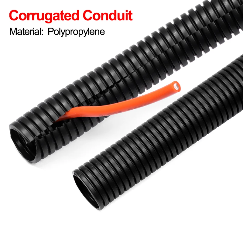 1/5/10m PP Corrugated Conduit AD 7.5 ~ 34.5mm Flexible Cable Sleeve Auto Engine Wire Protection Electrical Thread Hose