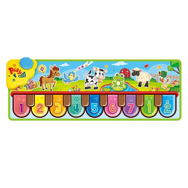 

Kids Piano Mat 33 X 11 Inches Floor Keyboard Mat Kids Touch Dancing Mat Animal Sounds Adjustable Volume Non-Slip For Children