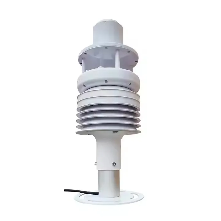 2026 Temperature Humidity Wind Speed Direction Rain 6-in-1 Solar Powered Marine Outdoor Ultrasonic Anemometer Compact Weather St