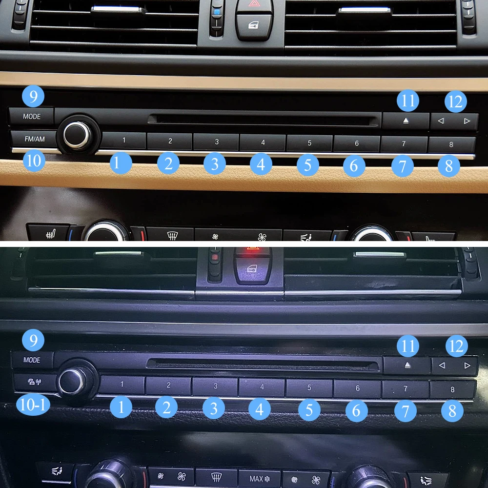 سيارة الجبهة لوحة القيادة وحدة التحكم راديو مشغل أقراص مضغوطة وضع FM/AM زر لسيارات BMW 5 5GT 6 7 سلسلة F10 F11 F18 F07 F06 F12 F13 F01 F02 F04