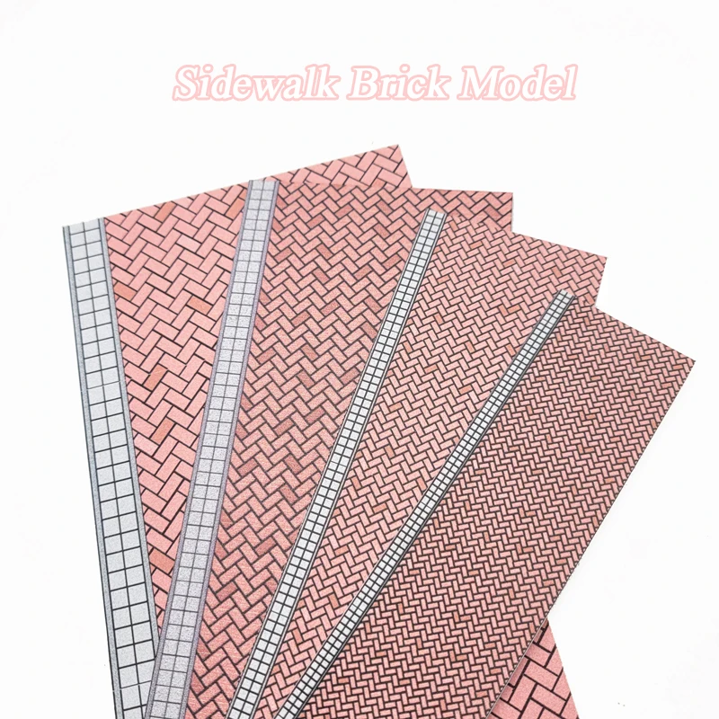 2pcs Sidewalk Model Ground Square Staggered Bricks Plates Model Architectural DIY Train OO/Ho/N/Z Scale Materials ABS Material