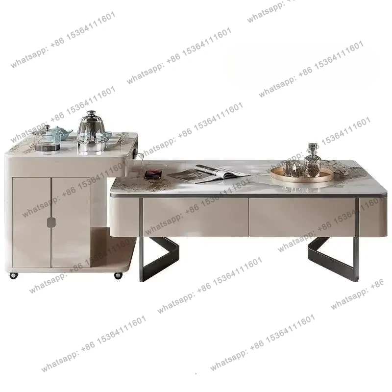 

New multi-functional coffee table living room home modern simple light luxury advanced movable rock table