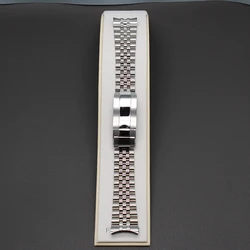 20mm Watch Strap High Quality Five Beads 316L Stainless Steel Watchbands Sliding Lock Watch Bracelet For Men's Watch Accessories