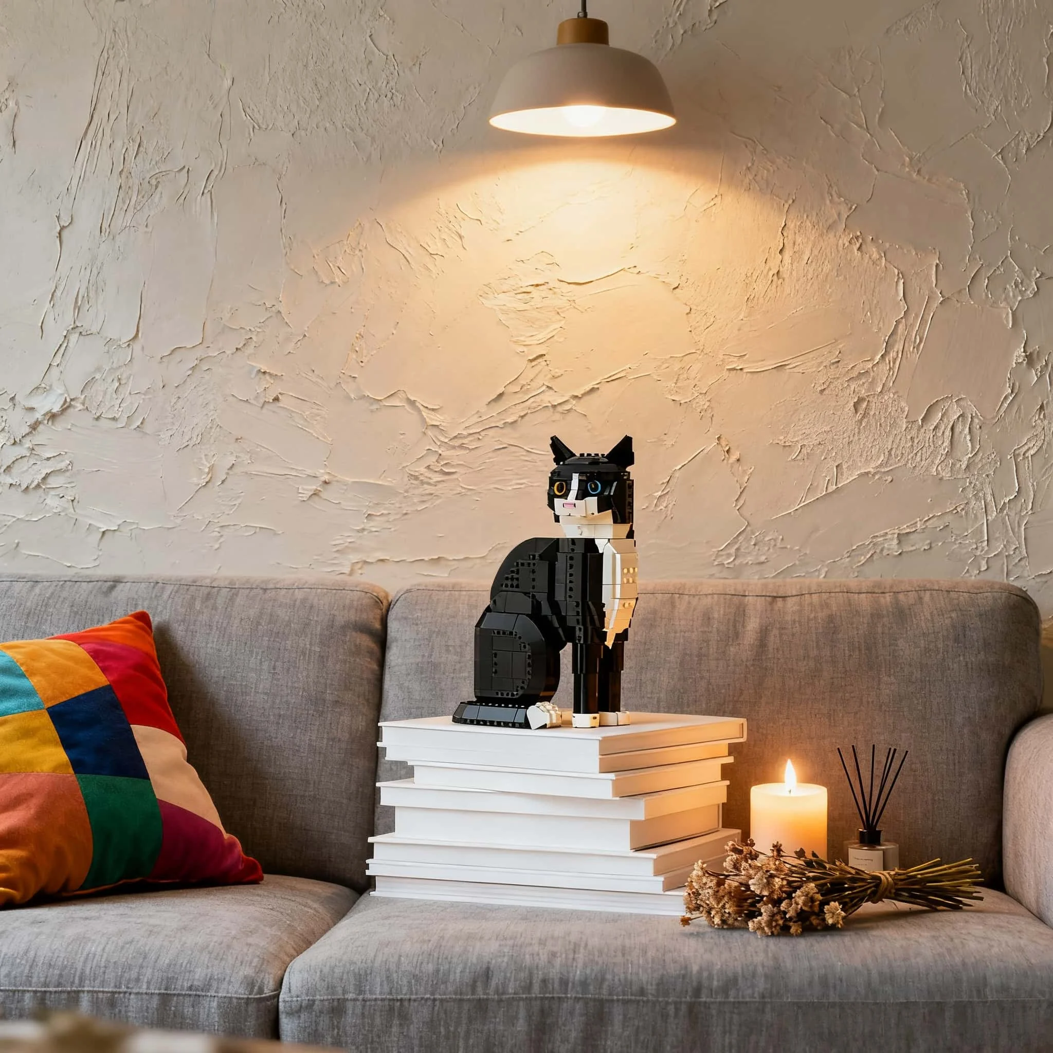 

Funny cute cat 1710pc home decoration 2026 new MOCbuilding construction new black and white cow cat modular assembly brick asse