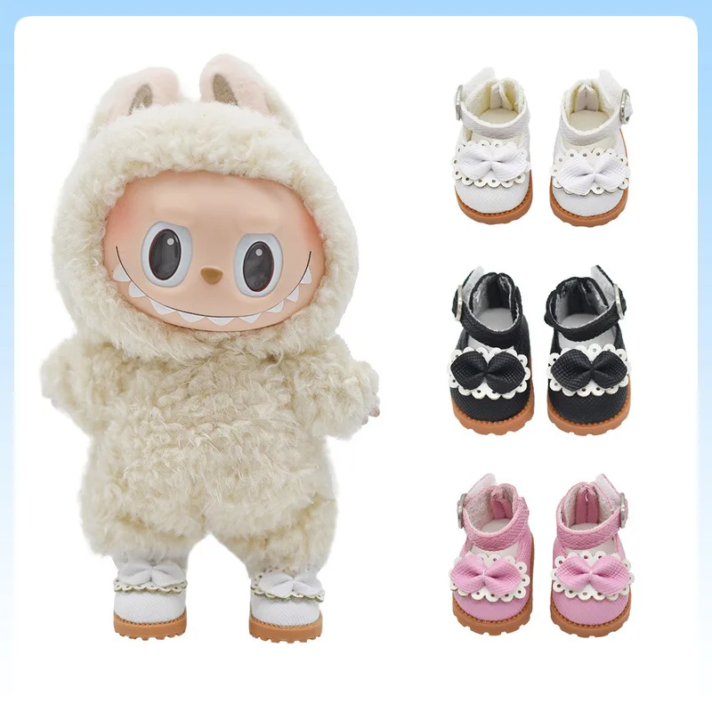 

For 10-17cm Labubu Doll Shoes Leather Shoes Plush Dolls Specially Designed Belle Keychain And Costume Set With Accessories