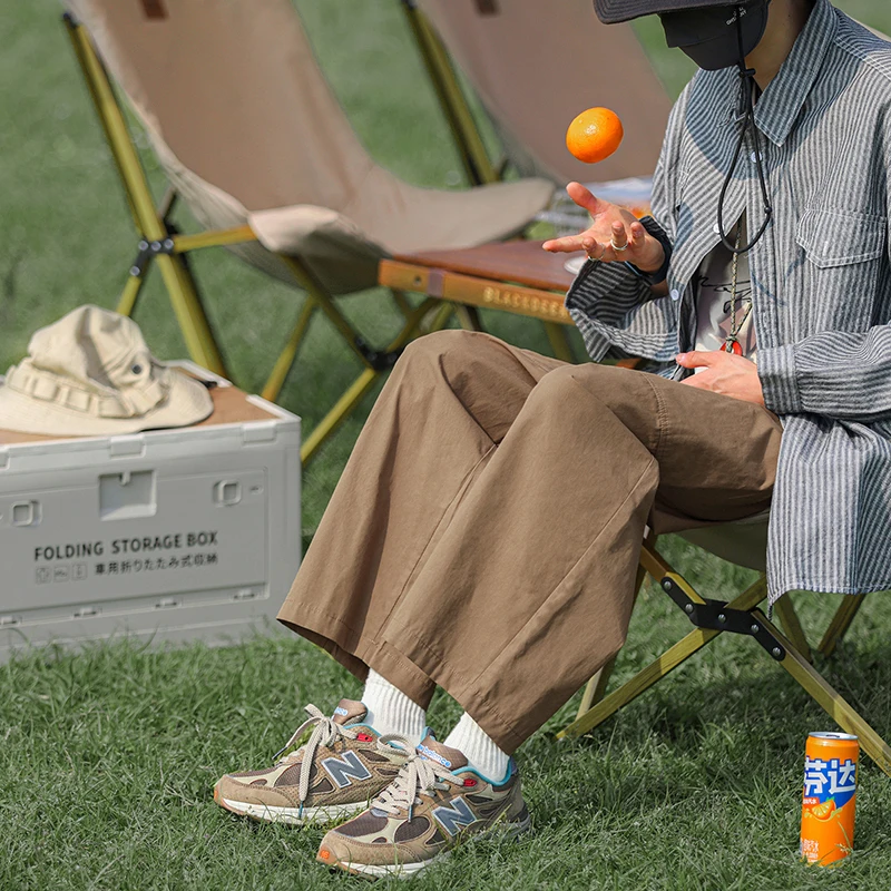 Summer Thin Cotton Pants Men Fashion Retro Casual Pants Men Japanese Streetwear Hip-hop Loose Wide Leg Pants Mens Trousers