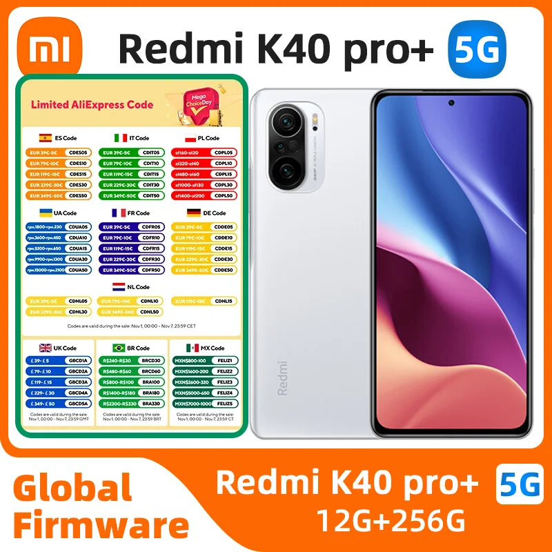 

xiaomi redmi k40 pro+ plus Android 5G Unlocked 6.67 inch 12GB RAM 256GB ROM All Colours in Good Condition Original used phone