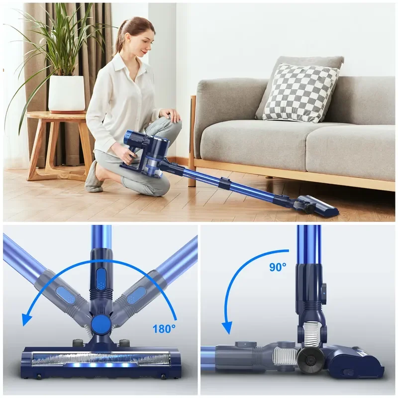 PRETTYCARE P3 Updated Stick Lightweight Bagless Hotel Use HEPA Filter Cyclone Technology Household Cordless Vacuum Cleaner view 4
