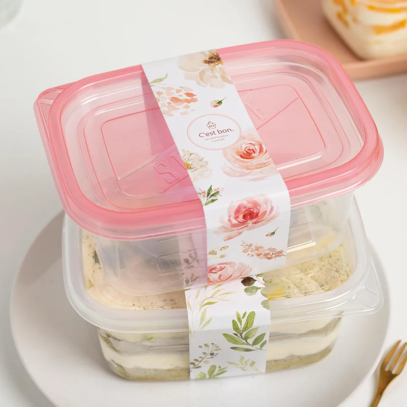 50Sets Clear Mousses Dessert Box Dessert Container Wedding Party Favor Baking Packaging Cake Bowl Gift Box For Kitchen Storage