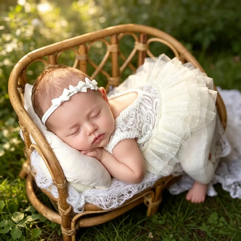 bamboo-bench-bed-rattan-basket-handmade-newborn-photo-props-infant-posing-tool-studio-shooting-special-accessory-container-set