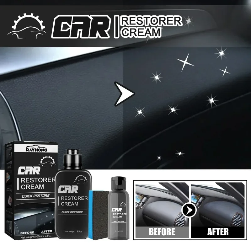 Auto Plastic Leather Repair Agent 30/100ml Car Restorer Cream Washable Refresh Aging Surfaces Care Cleaning Refurbishment Agent