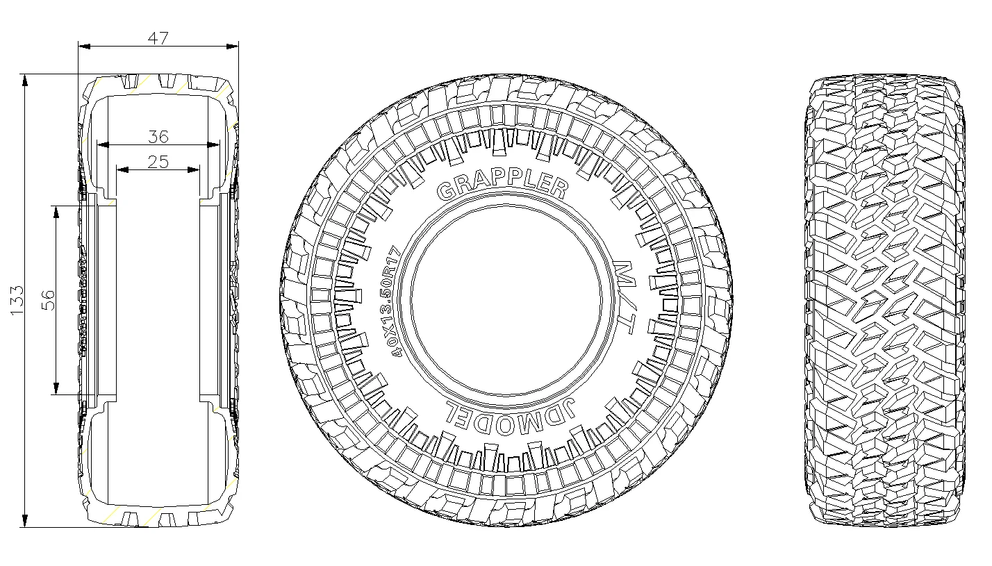 JDM-123 2.2 Climbing MT Simulation Vehicle Off Road Tire Thor Hammer For Tamiya Lesu Scania Man Actros Volvo Car Parts