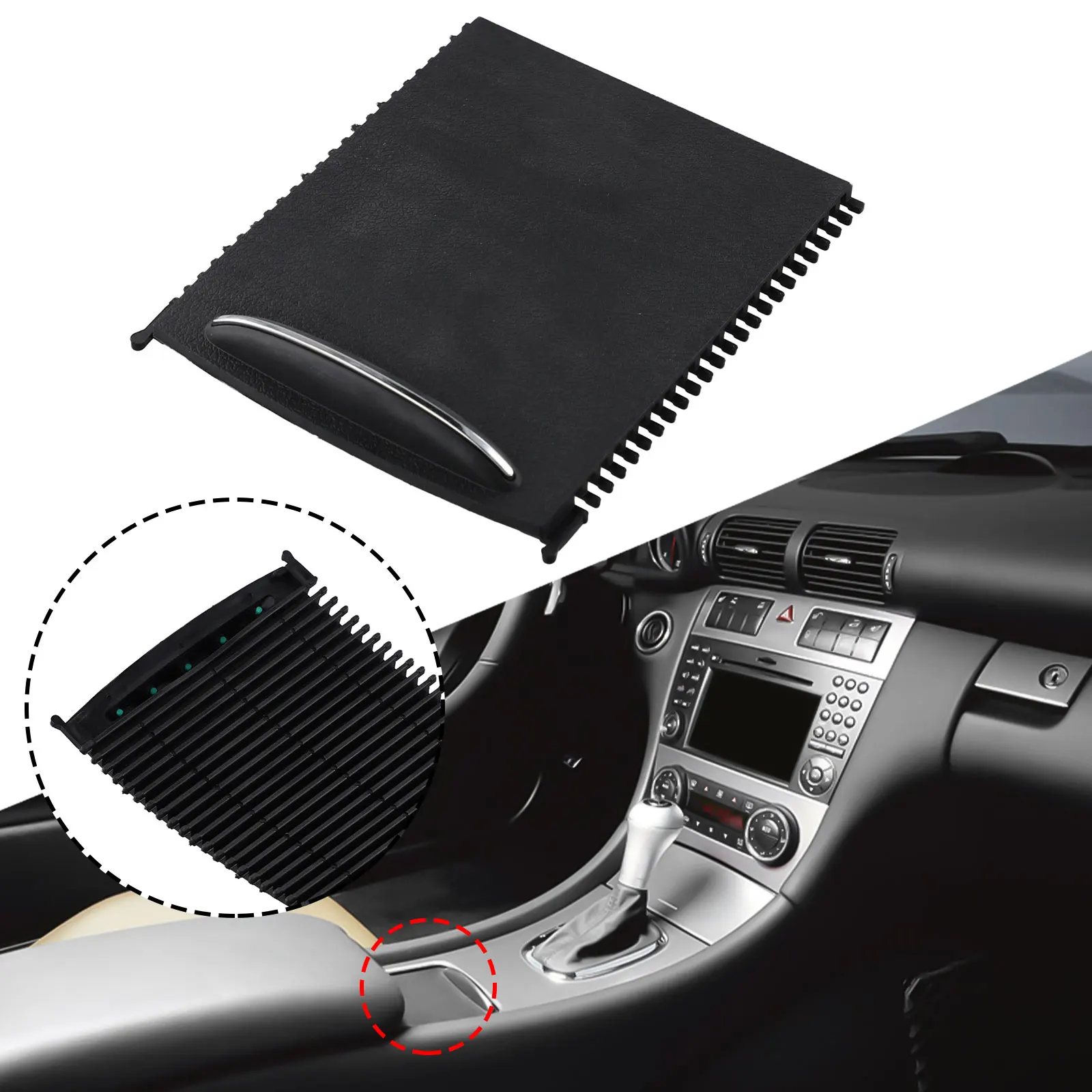 Upgrade Your For MercedesBenz CClass W203 Console with this Black Center Console Roller Blind Cover High Strength