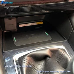 15w Fast Wireless charger pad For Mazda 6 Atenza 2016 2018 phone holder charge adapter mobile stand accessories interior