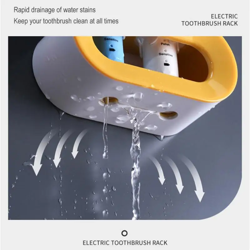 Double Hole Toothbrush Rack Bathroom Electric Toothbrush Holder Punch-free Toothbrush Storage Rack Bathroom Accessories