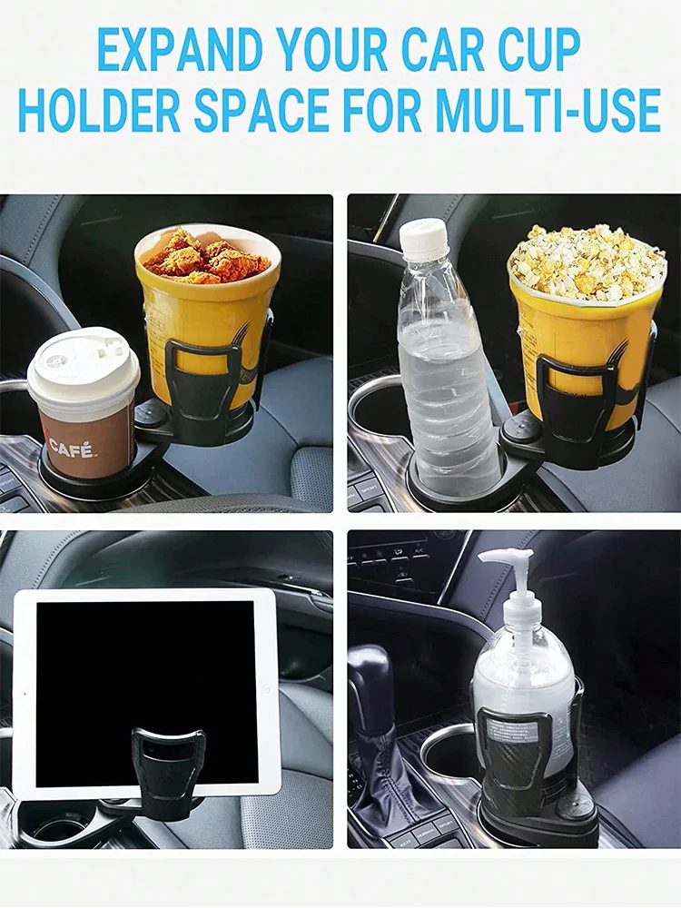 Cupholder Multifunction 360 Rotating Adjustable Base Insert Drinks Organizer Car Cup Holder Expander Adapter