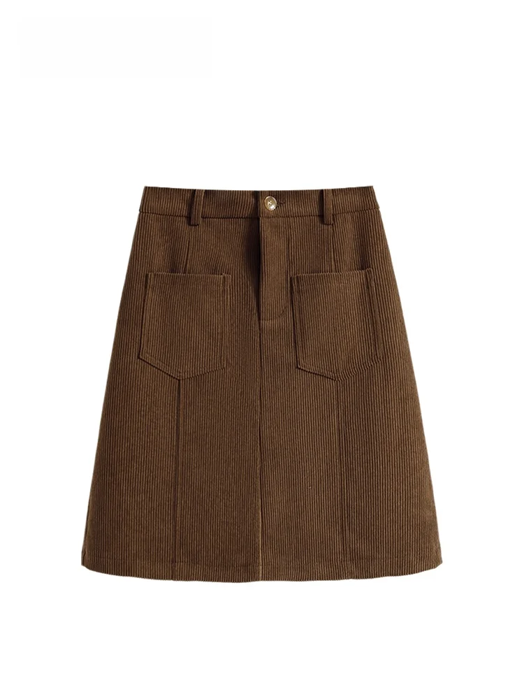 

High Waist A-Line Skirt for plus Size Women Spring Season Versatile Loose Fit Elegant Style Cara CLUB plus Size Skirt