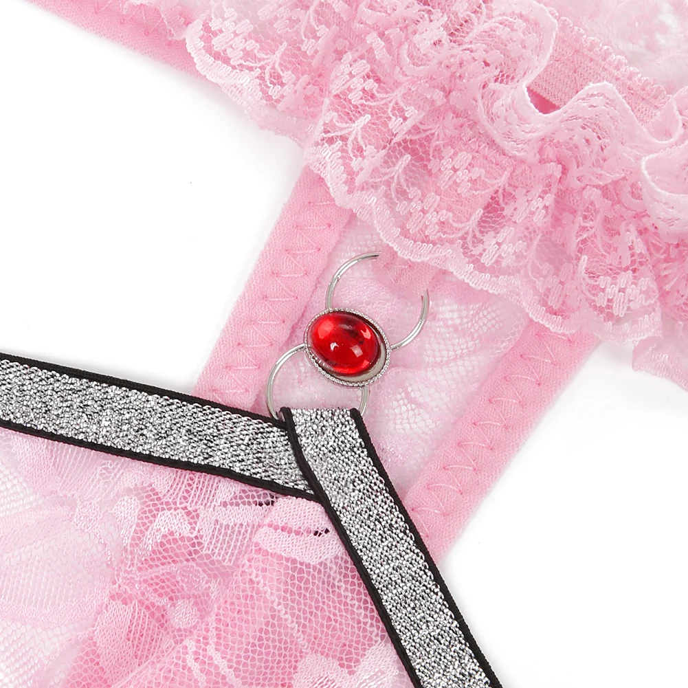 

Hollow Out Breathable Mens Lace Transparent Thong T-back G-String Underwear Panties Low Waist Sissy Sexy Lingerie