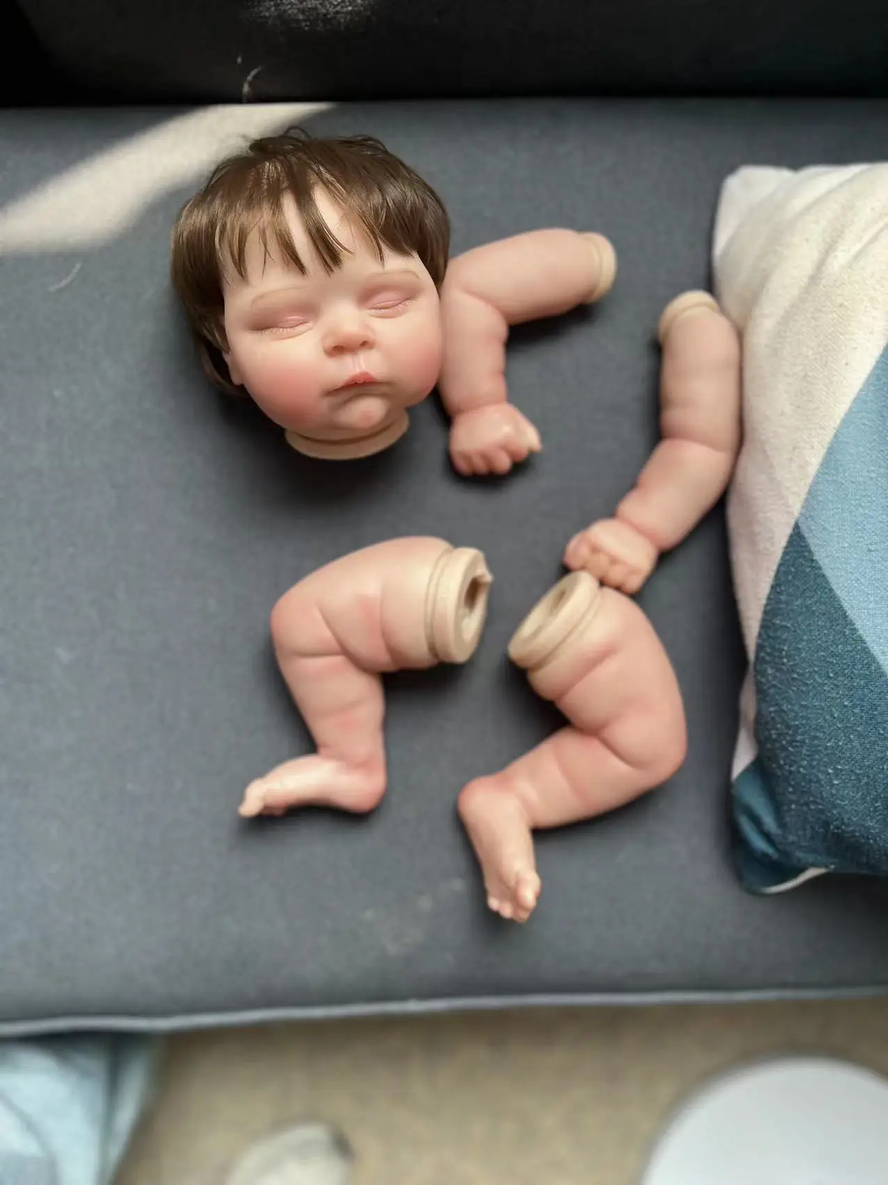 SINO-BB 20inch Reborn Doll Kit Peaches with Rooted Hair Already Painted Doll Parts with Cloth Body