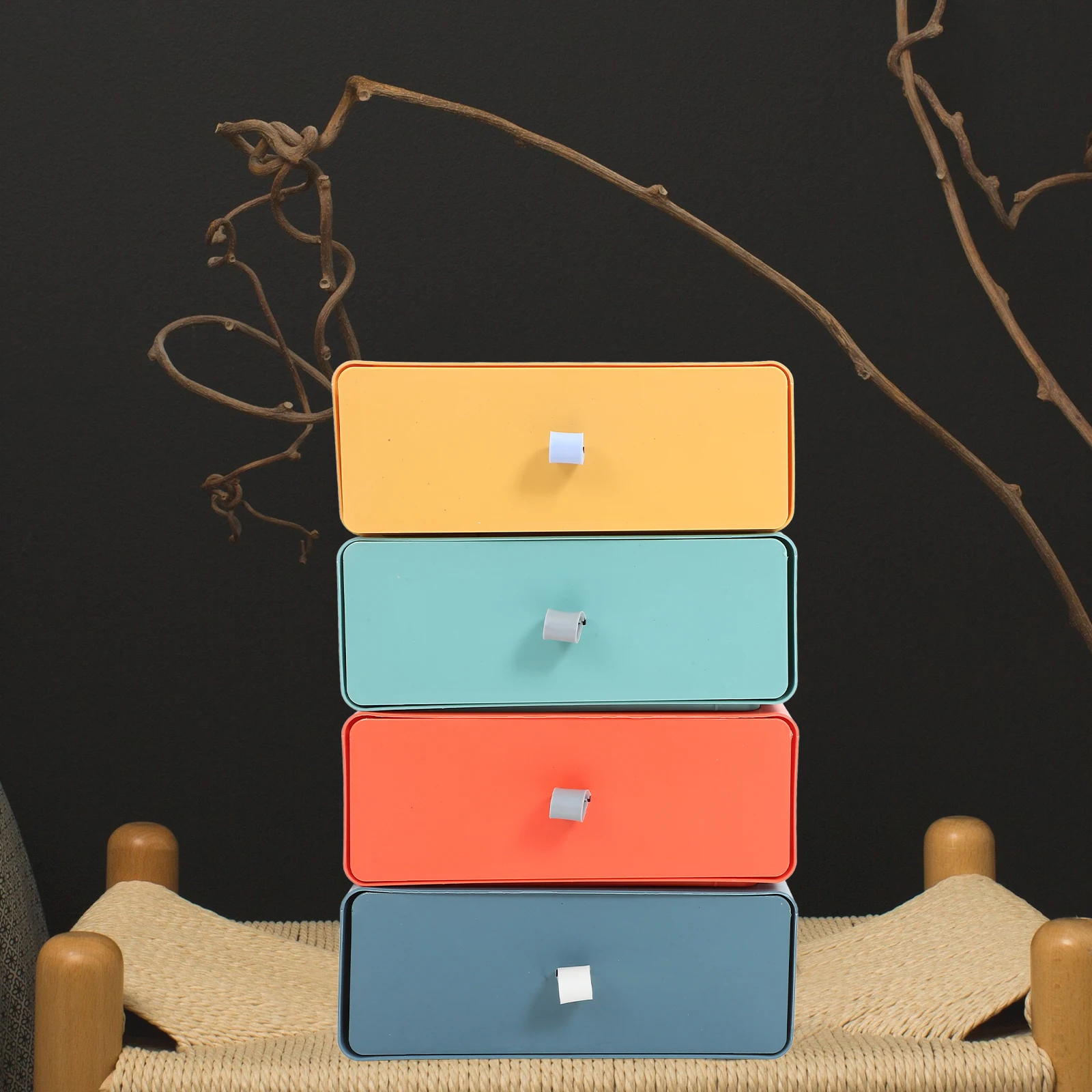 

4 Pcs Storage Box Desk ganizer Drawer Design ABS File Holder Home Office Plastic Sorting Multi purpose