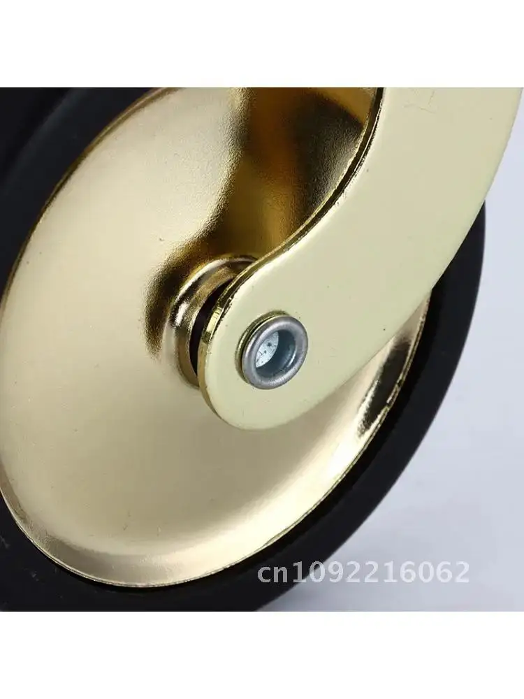 (4 Packs) 3-inch Screw Wheel Gold Brake Dining Stem Silent Push Caster Pp Caster Wheel & Furniture Swivel Hand