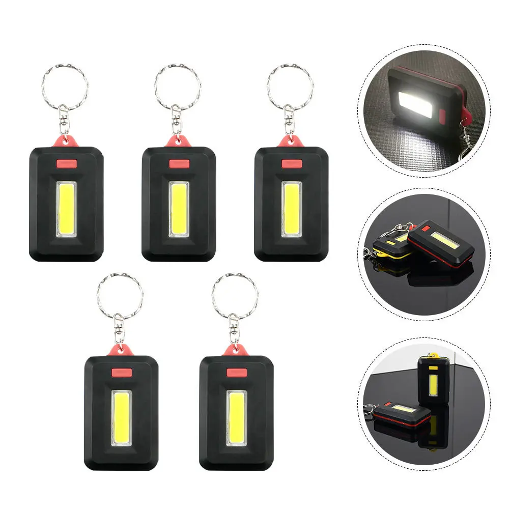 

5Pcs Key Ring Light with Cob Lamp Perfect for Camping Biking Hiking Students Workers Travel Emergency Mini Flashlight